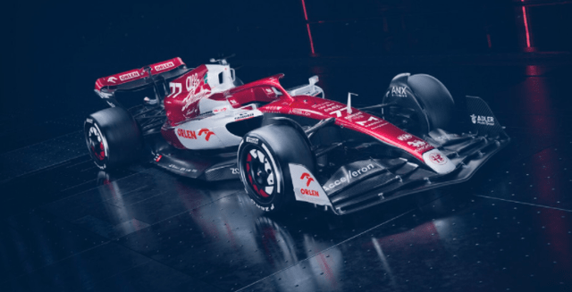 f1阿尔法罗密欧公布新赛车涂装周冠宇f1赛车亮相