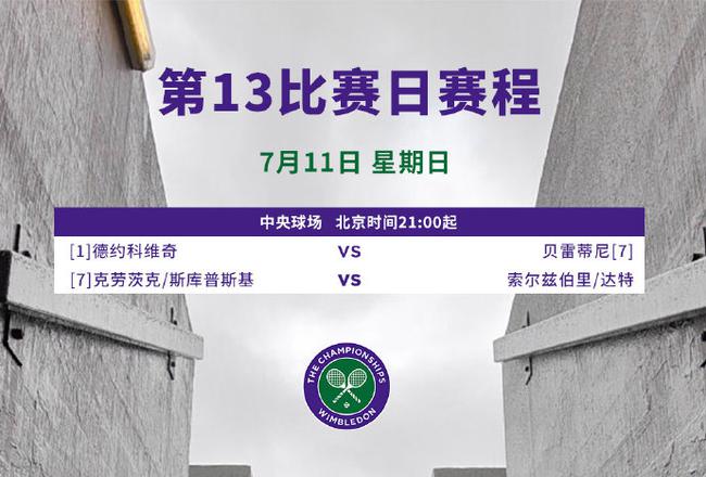 2021温网男单决赛：今晚21时德约与贝雷蒂尼争冠