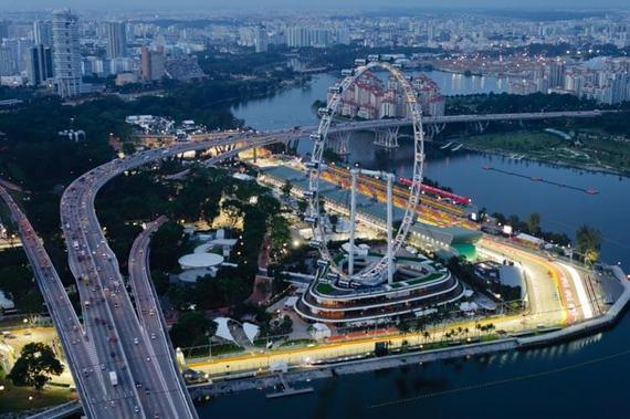 F1新加坡大奖赛夜景