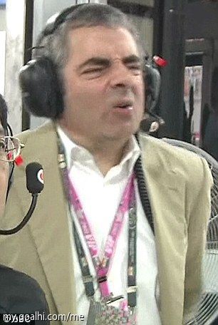 憨豆先生在F1赛场夸张的表情秀